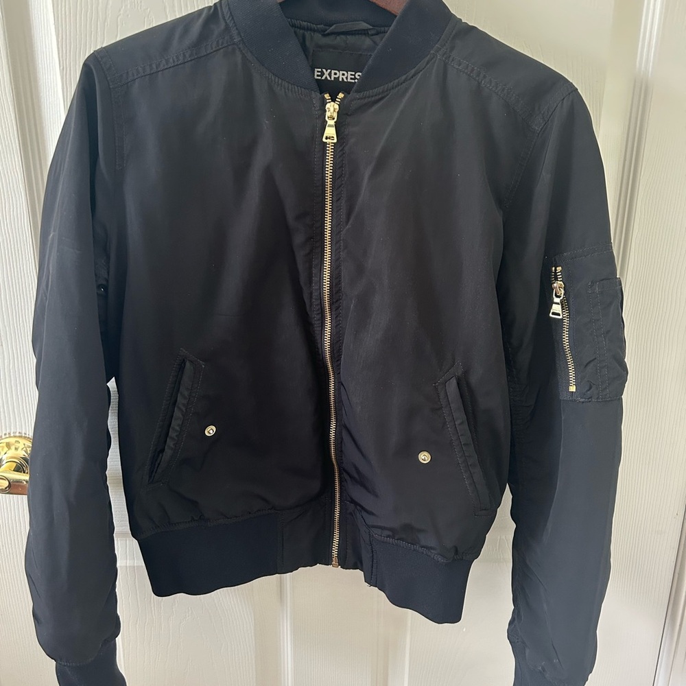 Express Black Bomber Jacket - Size Small